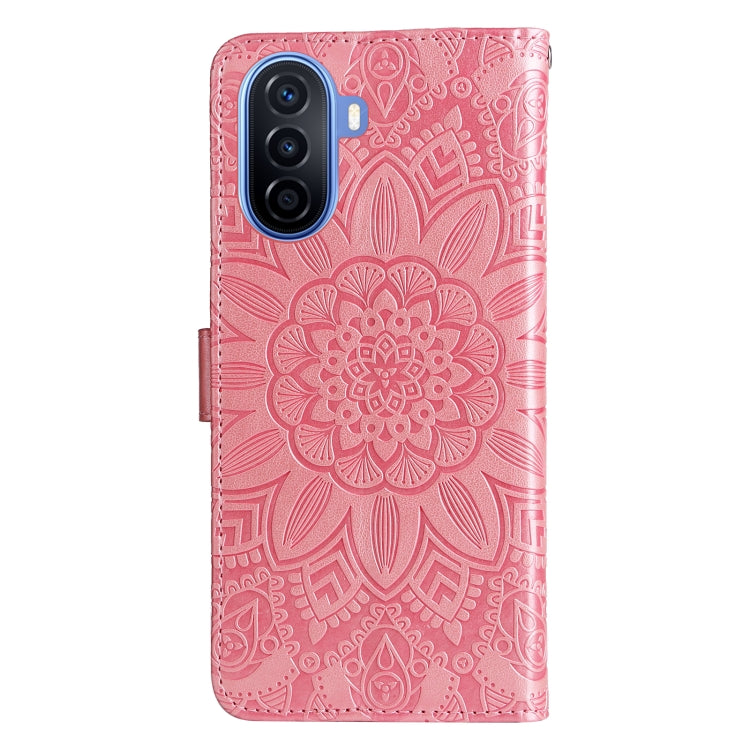 For Huawei nova Y70 / Y70 Plus / Enjoy 50 Embossed Sunflower Leather Phone Case