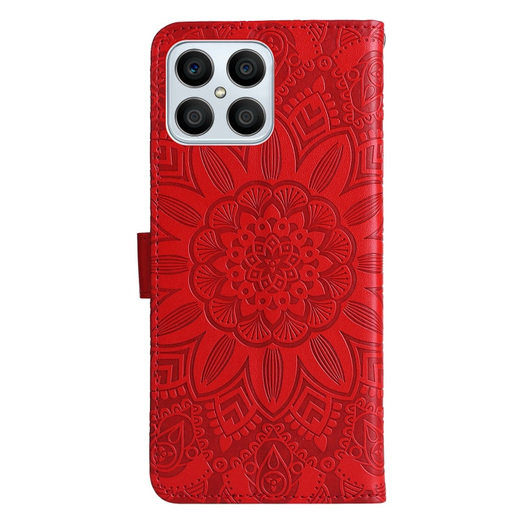 For Honor X8 5G / X6 Embossed Sunflower Leather Phone Case