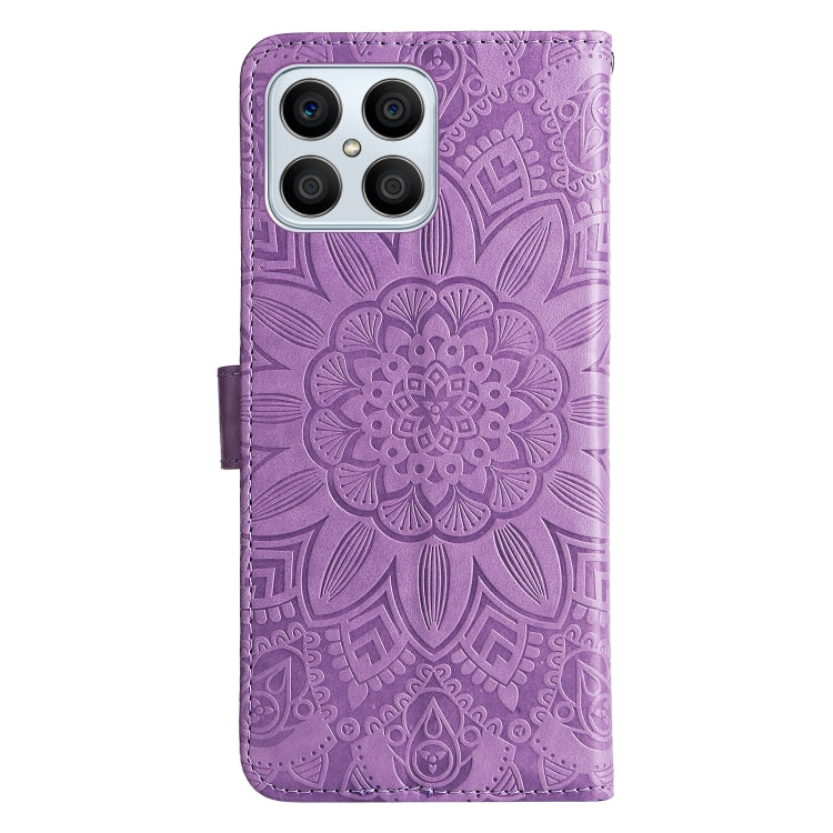 For Honor X8 5G / X6 Embossed Sunflower Leather Phone Case