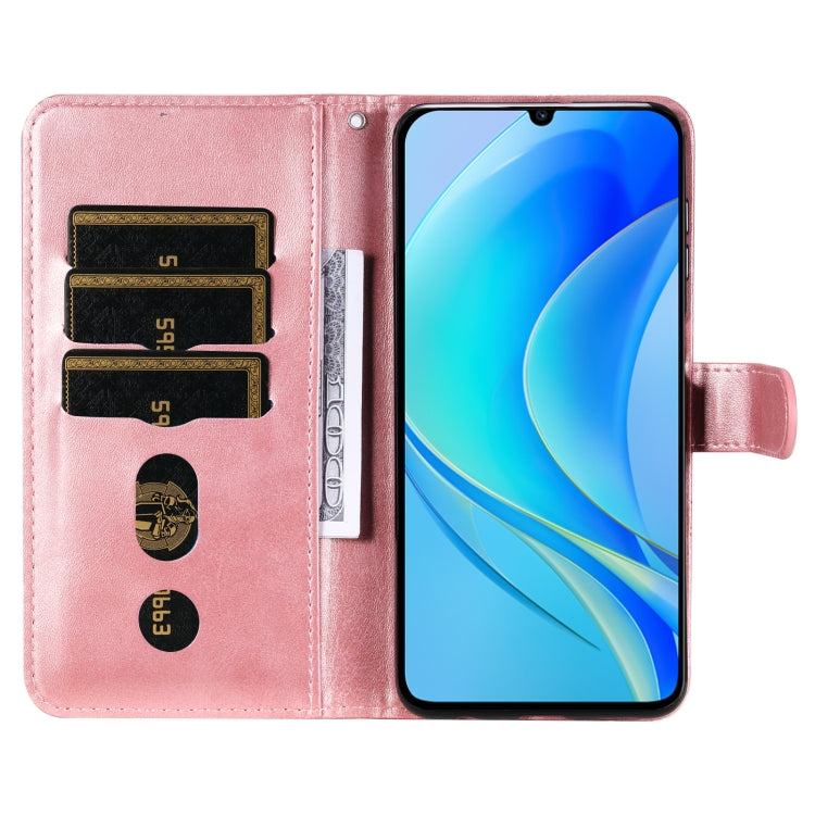 For Huawei nova Y70 / Y70 Plus/ Enjoy 50 Calf Texture Zipper Leather Phone Case