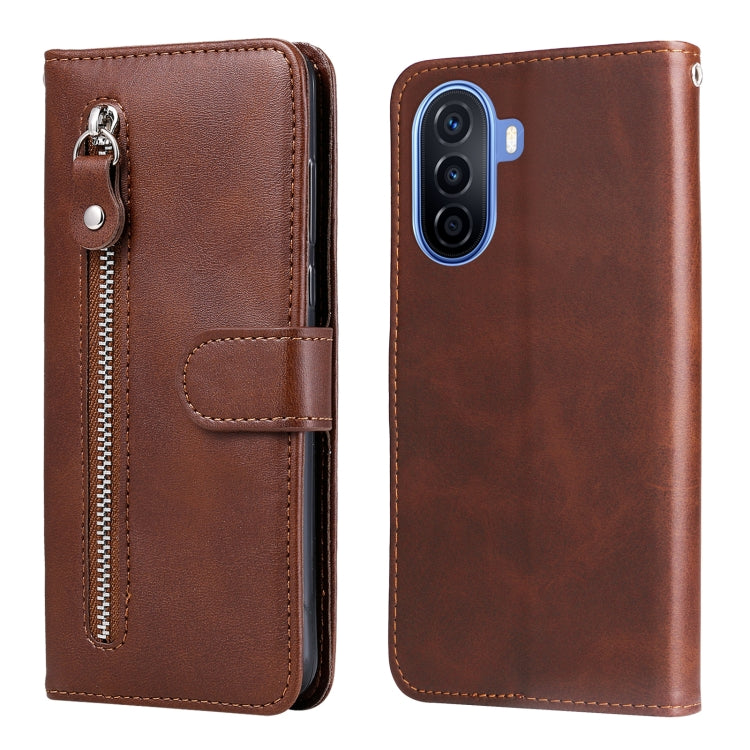 For Huawei nova Y70 / Y70 Plus/ Enjoy 50 Calf Texture Zipper Leather Phone Case