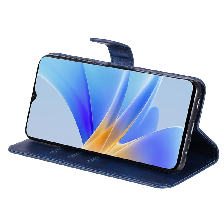 For OPPO A17 Calf Texture Zipper Leather Phone Case