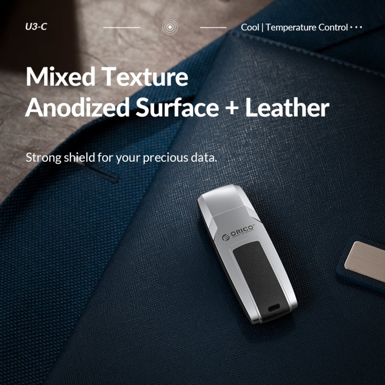 ORICO USB Flash Drive, Read: 100MB/s, Write: 50MB/s, Memory:128GB, Port:USB-A(Silver)