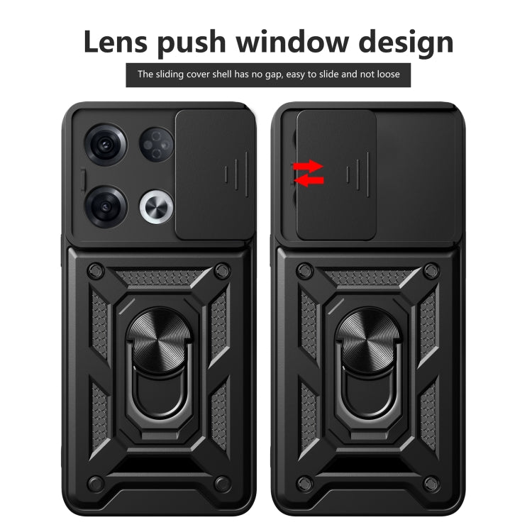 For OPPO Reno8 Pro+ 5G Sliding Camera Cover Design TPU+PC Phone Case