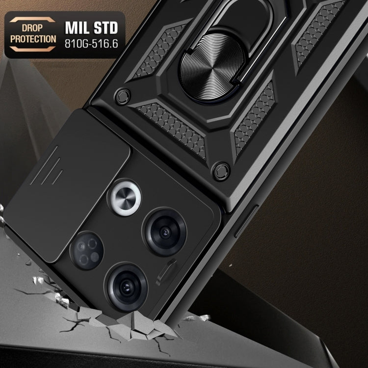 For OPPO Reno8 Pro+ 5G Sliding Camera Cover Design TPU+PC Phone Case