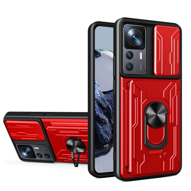 For Xiaomi 12T / 12T Pro / Redmi K50 Ultra Sliding Camshield TPU+PC Phone Case with Card Slot