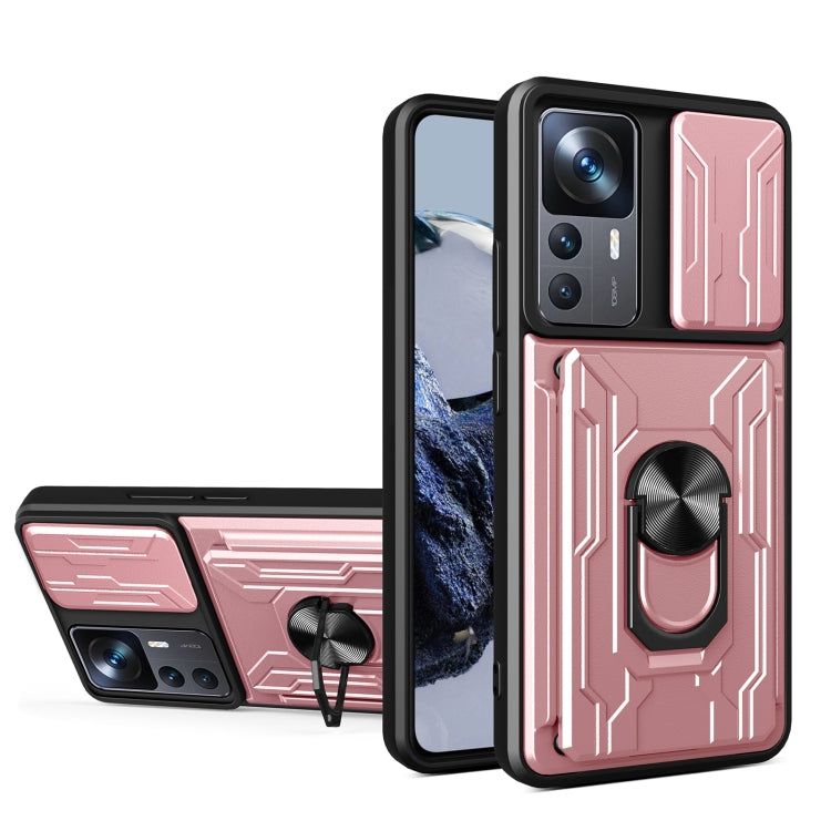 For Xiaomi 12T / 12T Pro / Redmi K50 Ultra Sliding Camshield TPU+PC Phone Case with Card Slot