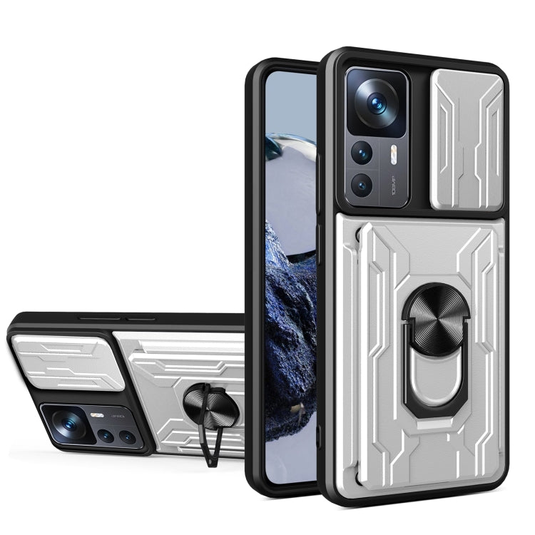 For Xiaomi 12T / 12T Pro / Redmi K50 Ultra Sliding Camshield TPU+PC Phone Case with Card Slot