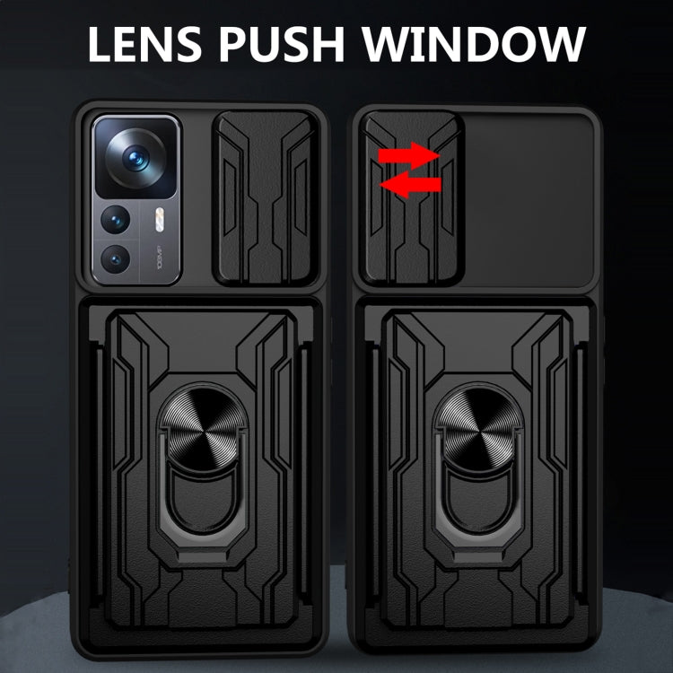 For Xiaomi 12T / 12T Pro / Redmi K50 Ultra Sliding Camshield TPU+PC Phone Case with Card Slot