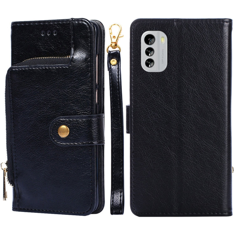 For Nokia G60 5G Zipper Bag Flip Leather Phone Case