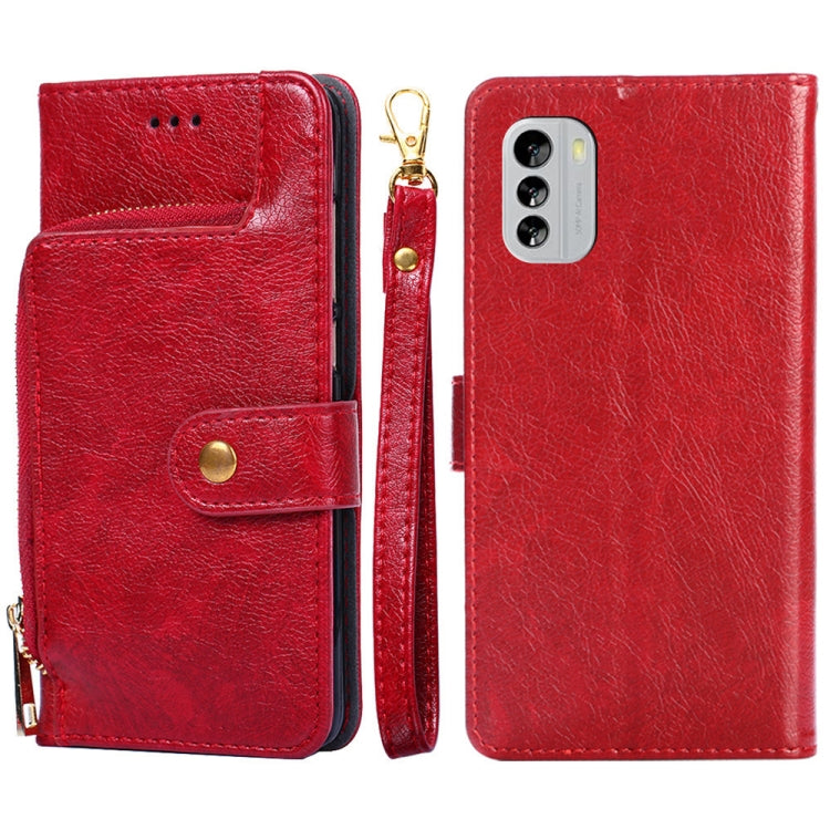 For Nokia G60 5G Zipper Bag Flip Leather Phone Case