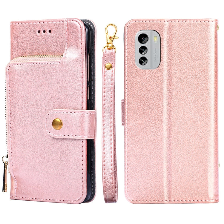 For Nokia G60 5G Zipper Bag Flip Leather Phone Case