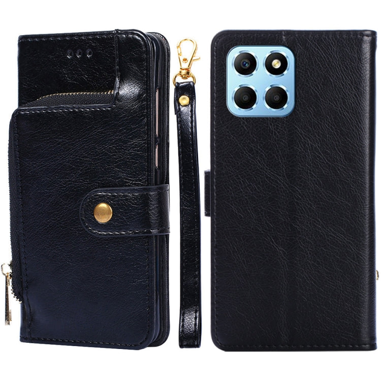 For Honor X8 5G/X6 Zipper Bag Flip Leather Phone Case