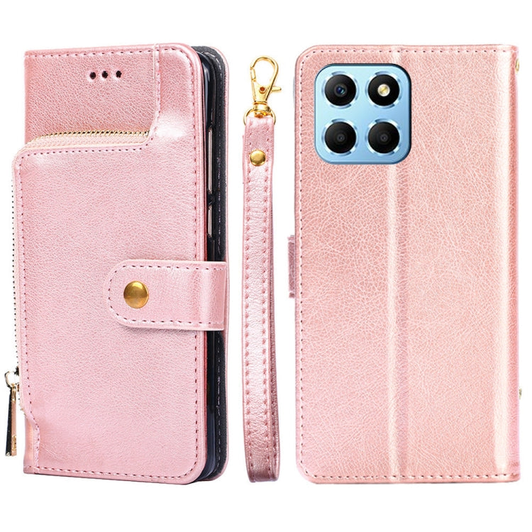 For Honor X8 5G/X6 Zipper Bag Flip Leather Phone Case