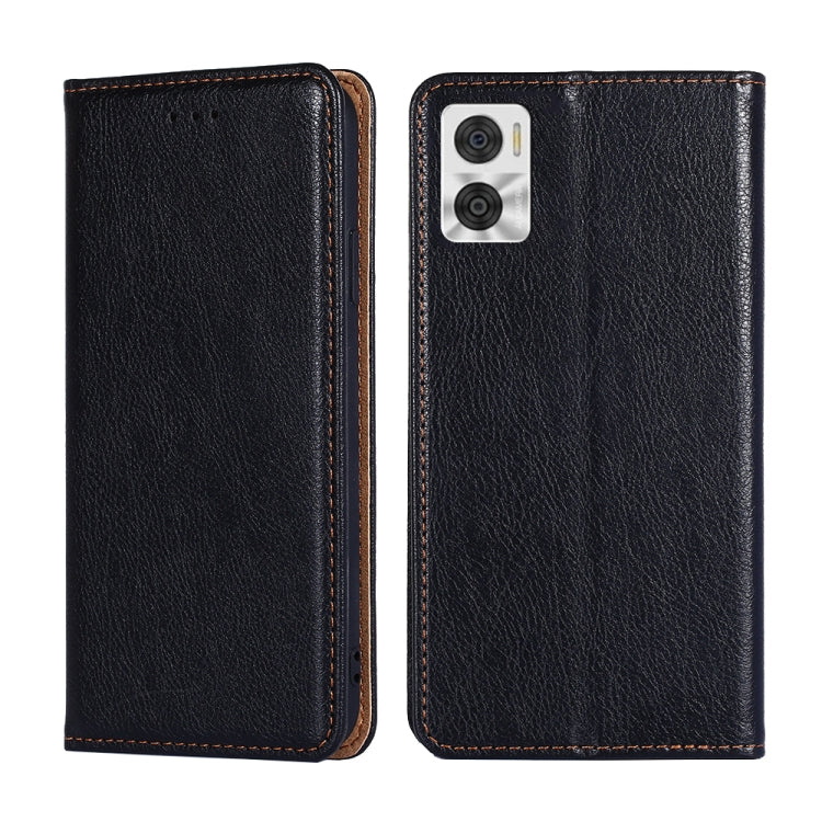 For Motorola Moto E22/E22i Gloss Oil Solid Color Magnetic Leather Phone Case