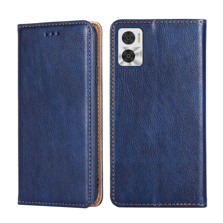 For Motorola Moto E22/E22i Gloss Oil Solid Color Magnetic Leather Phone Case