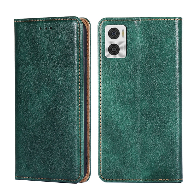 For Motorola Moto E22/E22i Gloss Oil Solid Color Magnetic Leather Phone Case