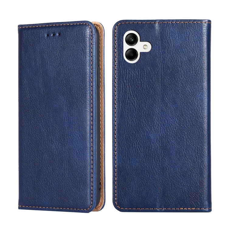 For Samsung Galaxy A04 Gloss Oil Solid Color Magnetic Leather Phone Case