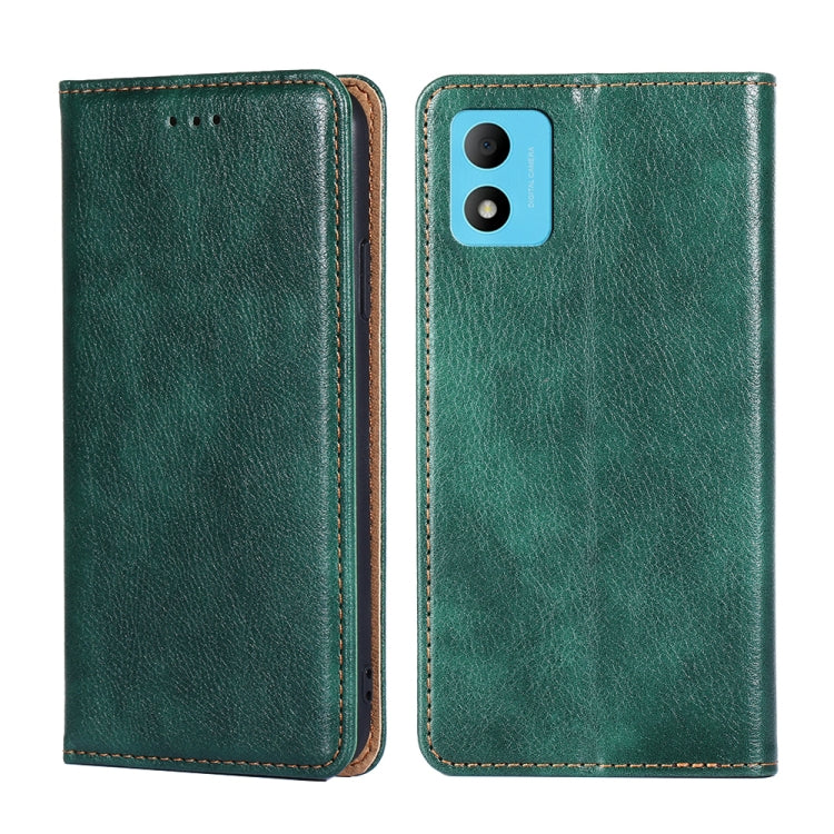 For TCL 305i Gloss Oil Solid Color Magnetic Leather Phone Case