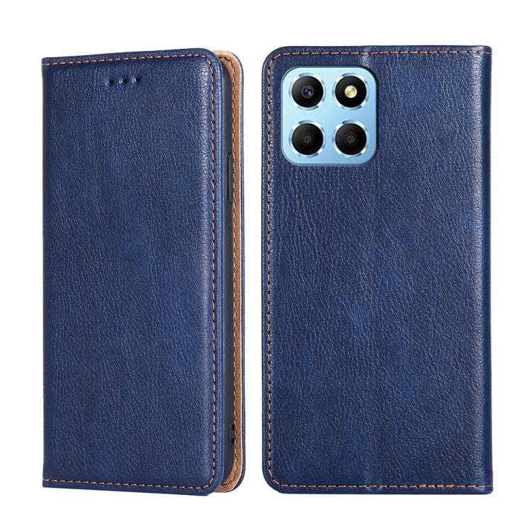 For Honor X8 5G/X6 Gloss Oil Solid Color Magnetic Leather Phone Case