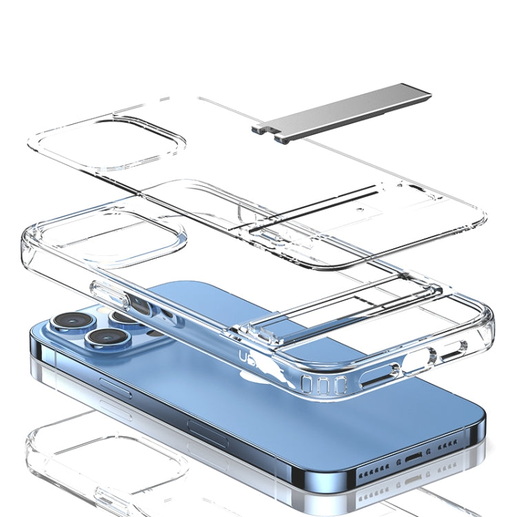 For iPhone 14 Pro USAMS US-BH809 Wingy Series Invisible Holder Phone Case(Transparent)