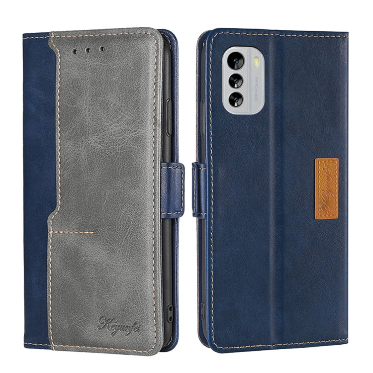 For Nokia G60 5G Contrast Color Side Buckle Leather Phone Case