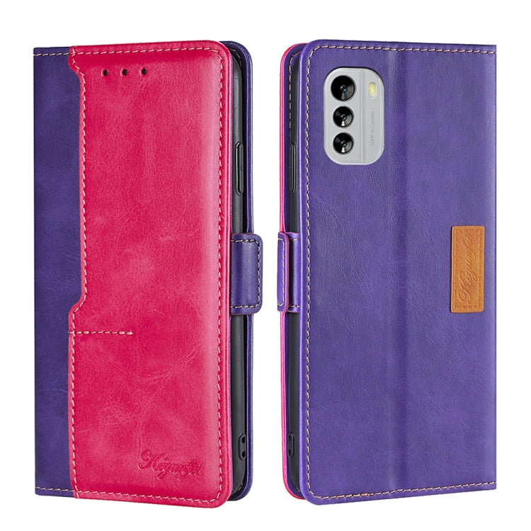 For Nokia G60 5G Contrast Color Side Buckle Leather Phone Case