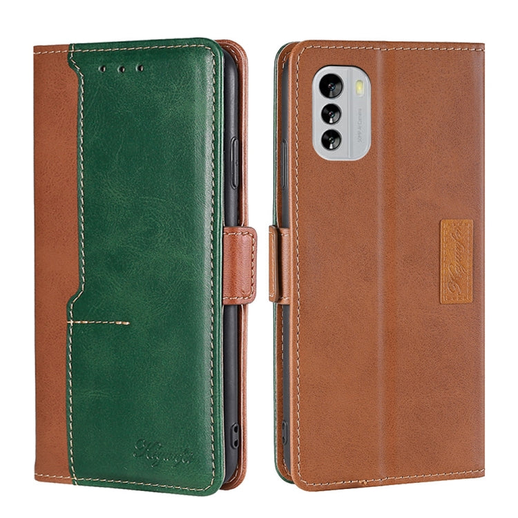For Nokia G60 5G Contrast Color Side Buckle Leather Phone Case