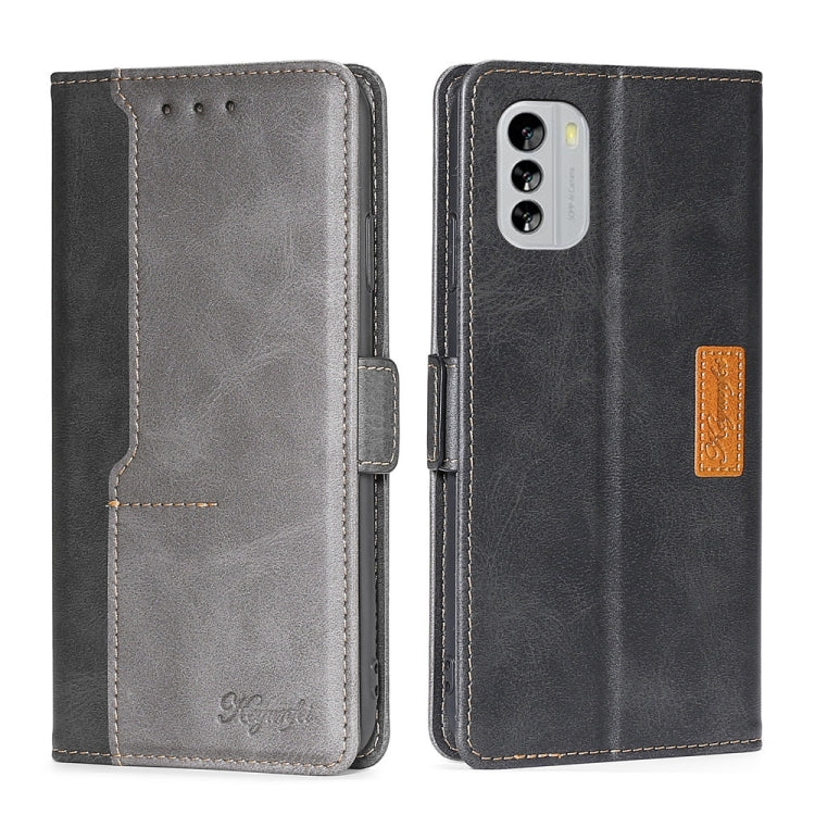 For Nokia G60 5G Contrast Color Side Buckle Leather Phone Case