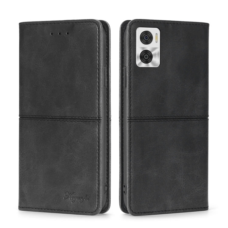 For Motorola Moto E22/E22i Cow Texture Magnetic Horizontal Flip Leather Phone Case