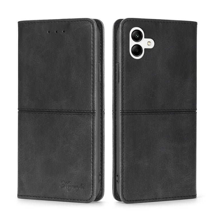For Samsung Galaxy A04 Cow Texture Magnetic Horizontal Flip Leather Phone Case