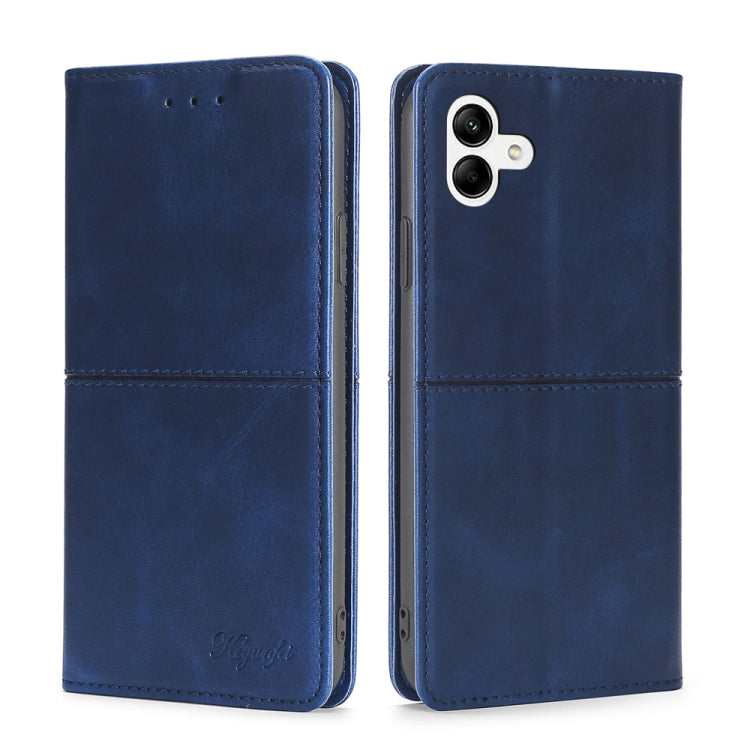 For Samsung Galaxy A04 Cow Texture Magnetic Horizontal Flip Leather Phone Case