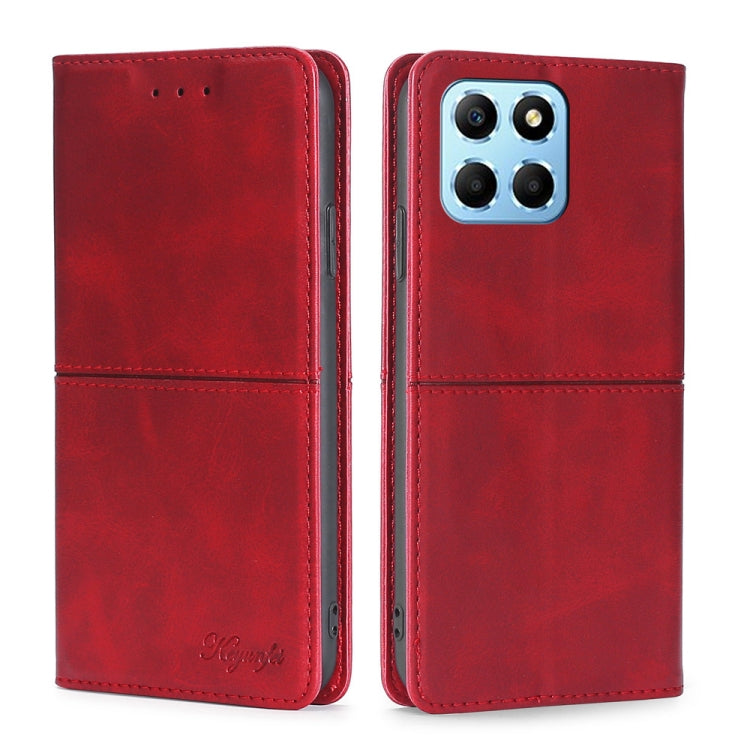For Honor X8 5G/X6 Cow Texture Magnetic Horizontal Flip Leather Phone Case