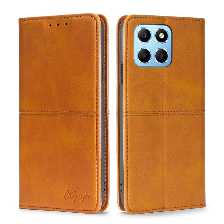 For Honor X8 5G/X6 Cow Texture Magnetic Horizontal Flip Leather Phone Case
