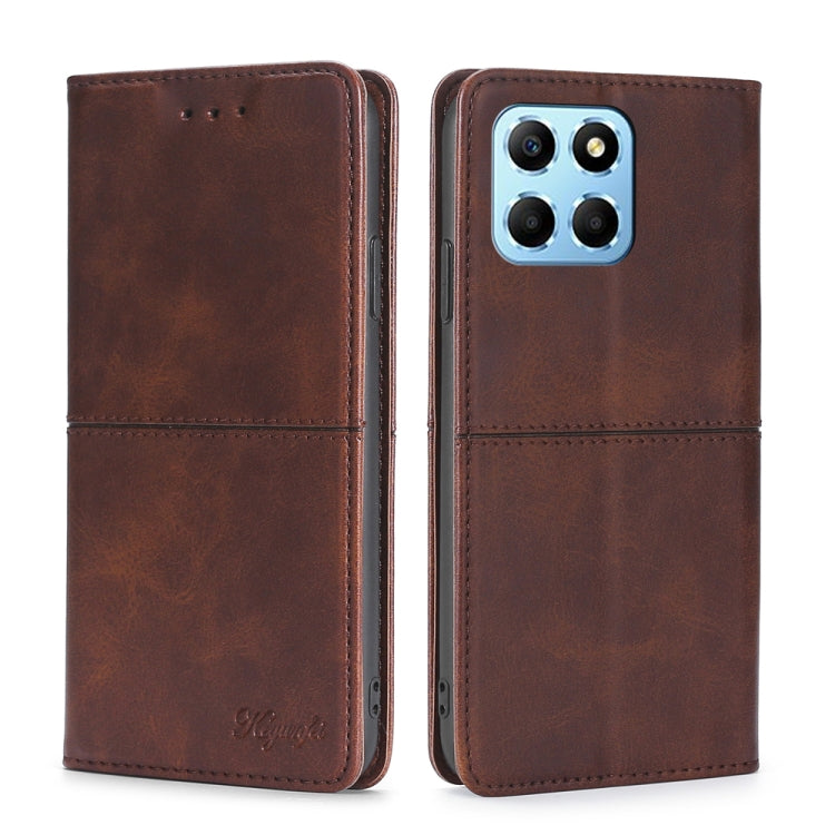 For Honor X8 5G/X6 Cow Texture Magnetic Horizontal Flip Leather Phone Case