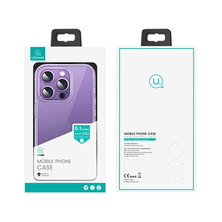 For iPhone 14 USAMS US-BH829 Crystal Series Precision Hole Phone Case(Transparent)