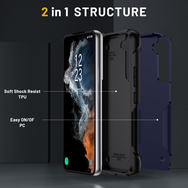 For Samsung Galaxy S22 5G 2 in 1 Soft TPU Hard PC Phone Case