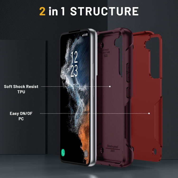 For Samsung Galaxy S22+ 5G 2 in 1 Soft TPU Hard PC Phone Case