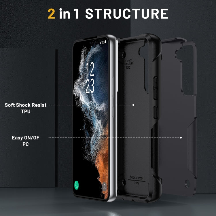 For Samsung Galaxy S22+ 5G 2 in 1 Soft TPU Hard PC Phone Case