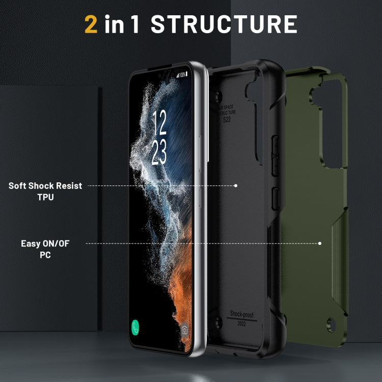 For Samsung Galaxy S22+ 5G 2 in 1 Soft TPU Hard PC Phone Case