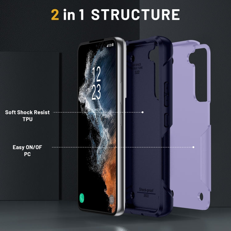For Samsung Galaxy S22+ 5G 2 in 1 Soft TPU Hard PC Phone Case