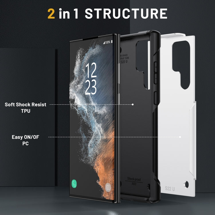 For Samsung Galaxy S22 Ultra 5G 2 in 1 Soft TPU Hard PC Phone Case