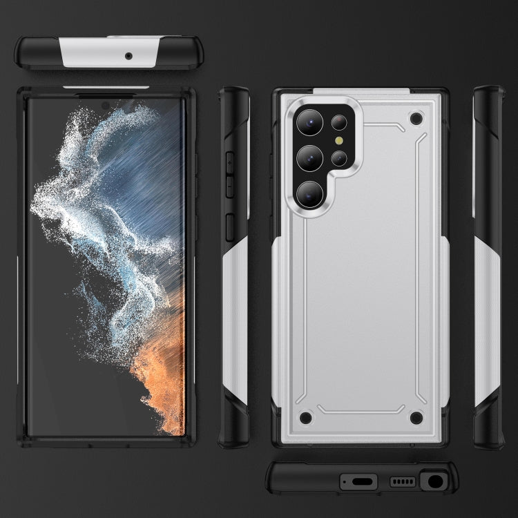 For Samsung Galaxy S22 Ultra 5G 2 in 1 Soft TPU Hard PC Phone Case