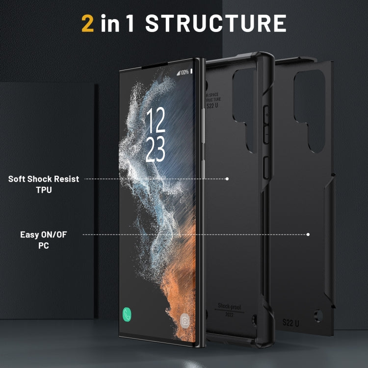 For Samsung Galaxy S22 Ultra 5G 2 in 1 Soft TPU Hard PC Phone Case