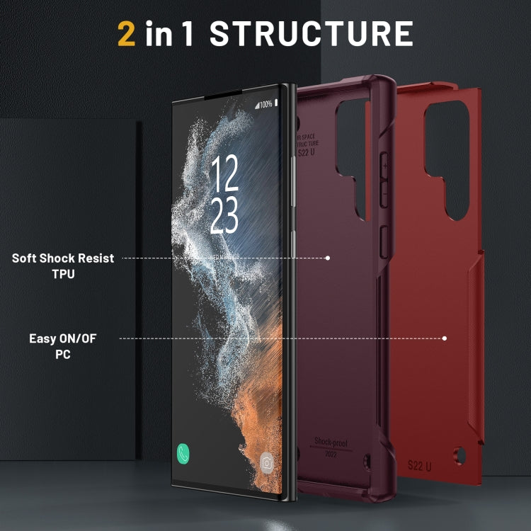 For Samsung Galaxy S22 Ultra 5G 2 in 1 Soft TPU Hard PC Phone Case
