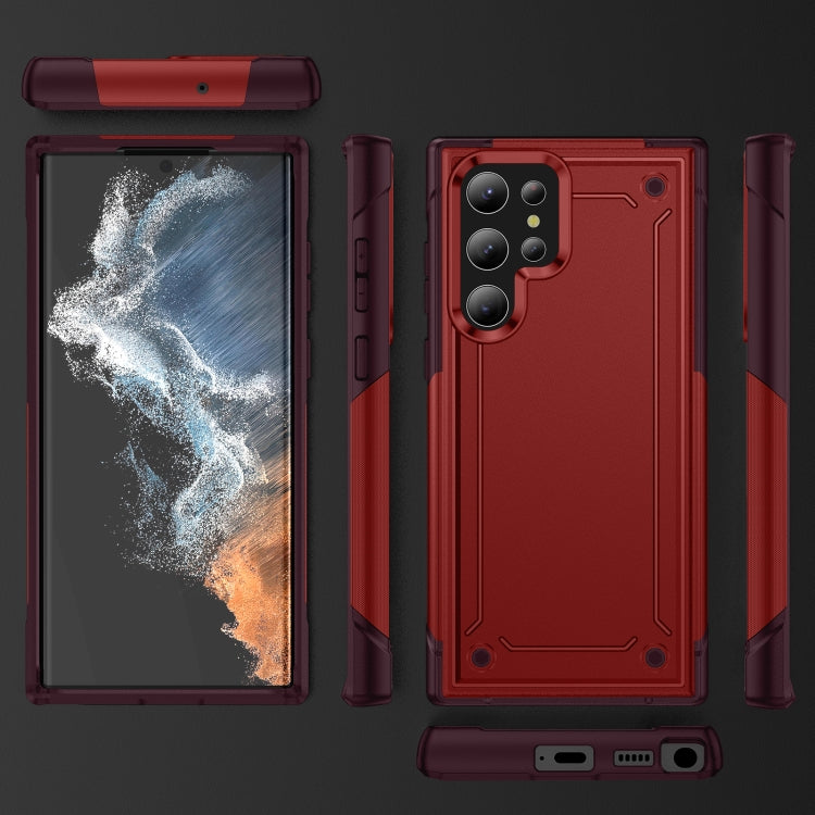 For Samsung Galaxy S22 Ultra 5G 2 in 1 Soft TPU Hard PC Phone Case