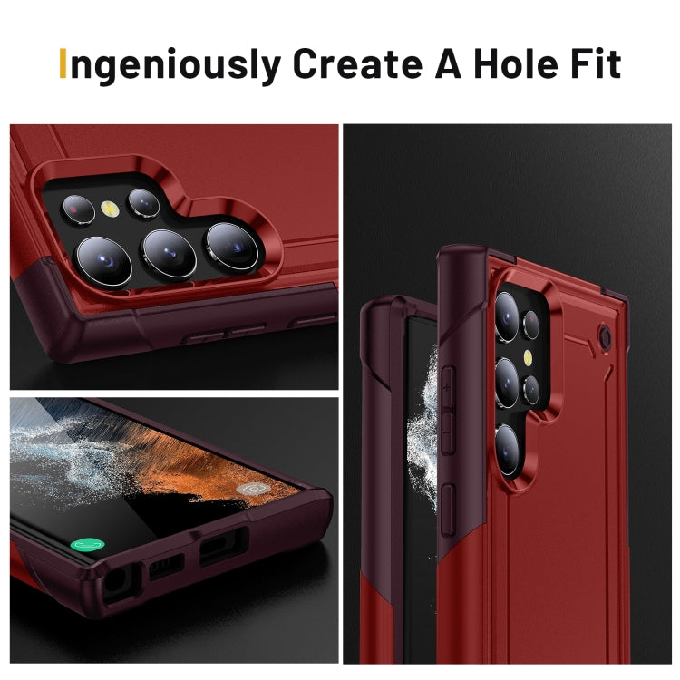 For Samsung Galaxy S22 Ultra 5G 2 in 1 Soft TPU Hard PC Phone Case
