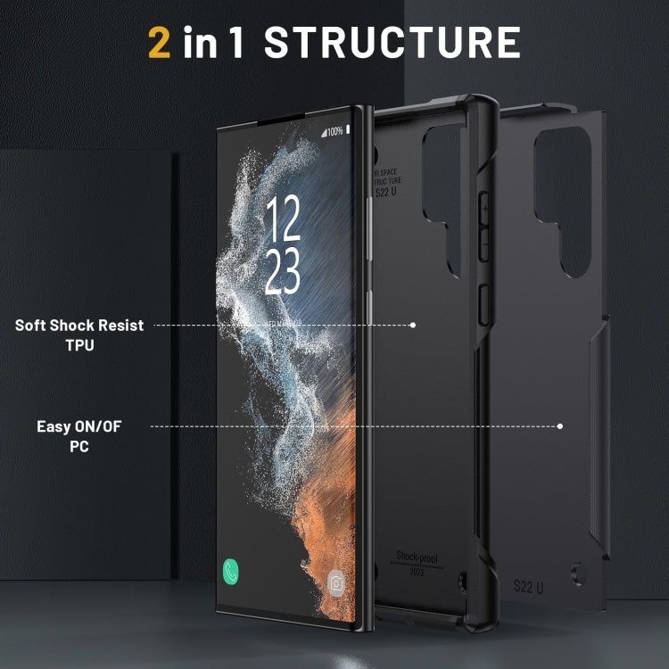 For Samsung Galaxy S22 Ultra 5G 2 in 1 Soft TPU Hard PC Phone Case