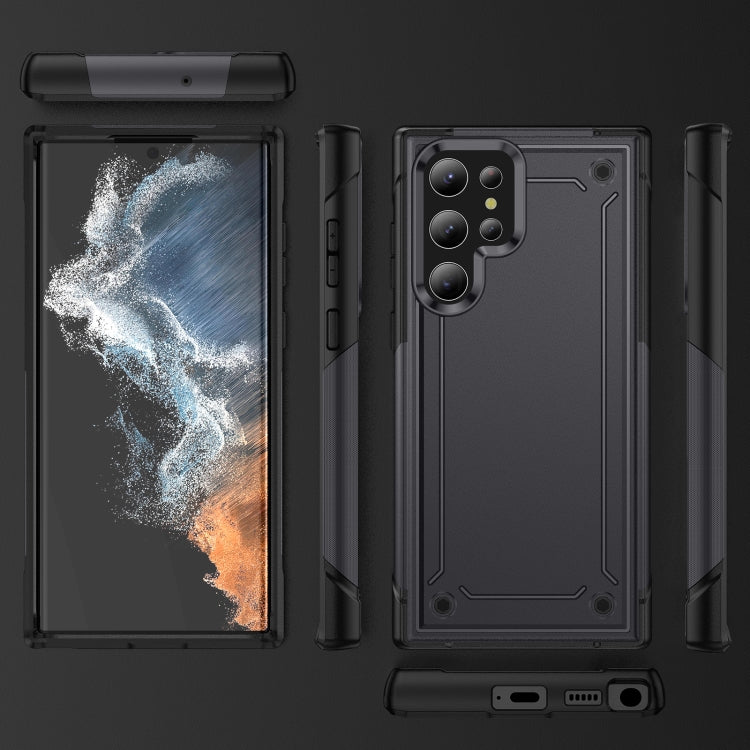 For Samsung Galaxy S22 Ultra 5G 2 in 1 Soft TPU Hard PC Phone Case