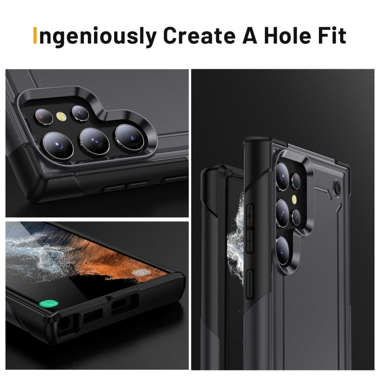 For Samsung Galaxy S22 Ultra 5G 2 in 1 Soft TPU Hard PC Phone Case
